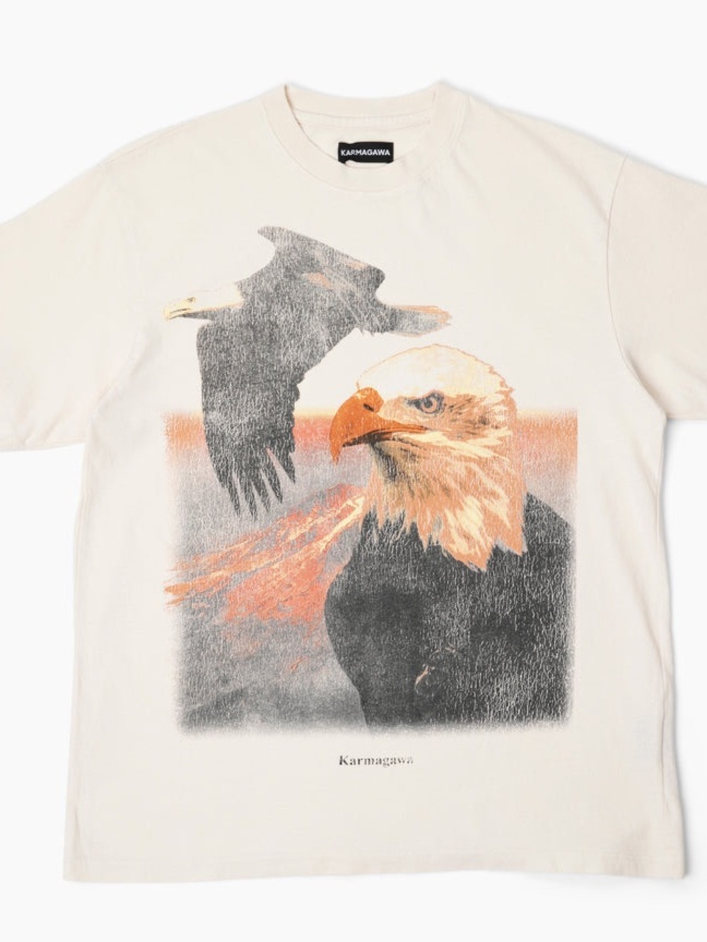 NWT Karmagawa Eagle Graphic Tee in Cream